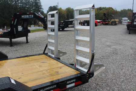 New 2026 Moritz 7' x 18' Low Pro - Aluminum Ramps - Equipment Trailer - 16000# GVW