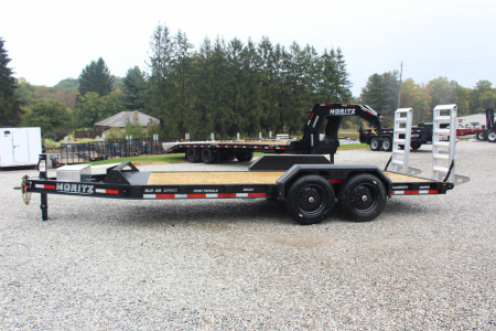 New 2026 Moritz 7' x 18' Low Pro - Aluminum Ramps - Equipment Trailer - 16000# GVW