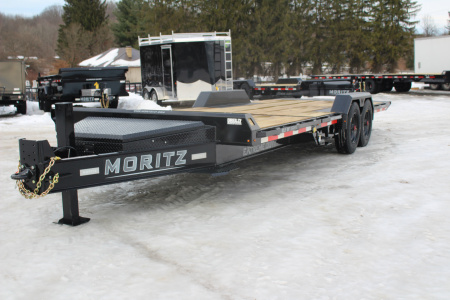 New 2026 Moritz 7' x 16' + 6' Low Pro - Gravity Tilt - Equipment Trailer - 25900# GVW