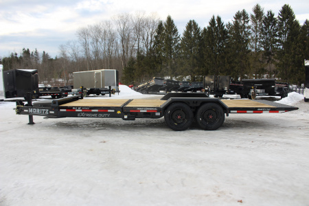 New 2026 Moritz 7' x 16' + 6' Low Pro - Gravity Tilt - Equipment Trailer - 25900# GVW