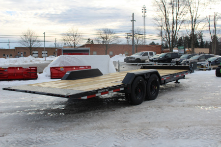 New 2026 Moritz 7' x 16' + 6' Low Pro - Gravity Tilt - Equipment Trailer - 25900# GVW