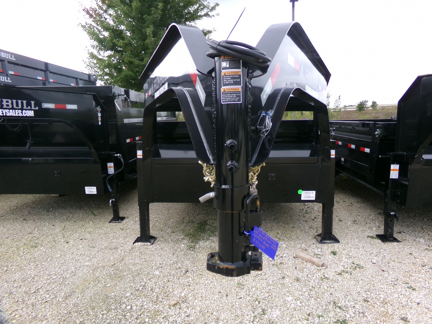 New 2026 Iron Bull 83 x 16 DTG Gooseneck Dump with 16K GVWR, Engineered Neck, and Hydraulic Jacks