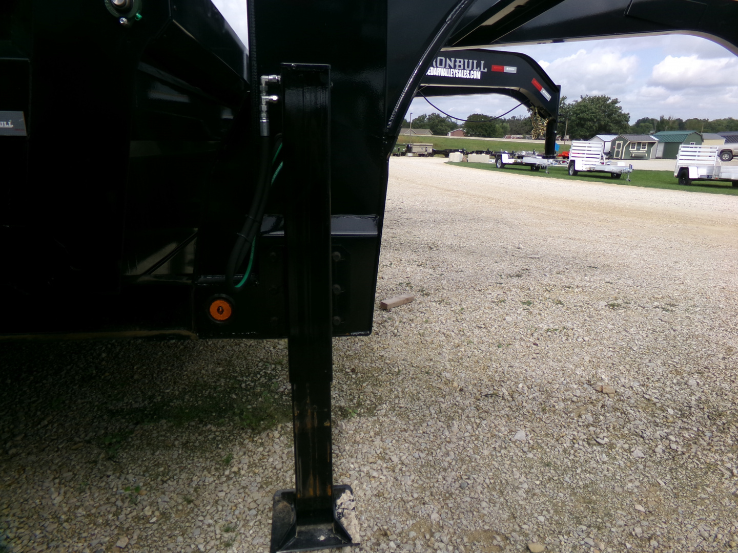 New 2026 Iron Bull 83 x 16 DTG Gooseneck Dump with 16K GVWR, Engineered Neck, and Hydraulic Jacks