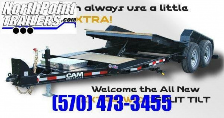 New 2026 CAM Split Tilt Trailer XW - 83" Wide - 14K GVWR Tilt Trailer
