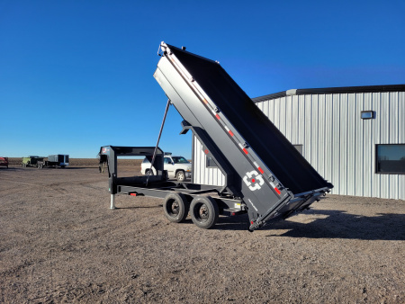 New 2026 Buckshot 83"x16' Telescopic Gooseneck Dump Trailer W/3' Sides/8KAxles