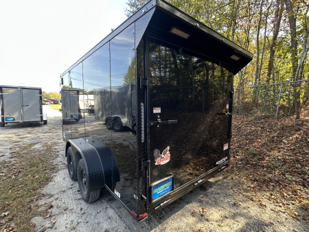 New 2026 QUALITY CARGO 7X14 TANDEM AXLE ENCLOSED TRAILER WITH REAR SPOILER AND BLACKOUT PACKAGE