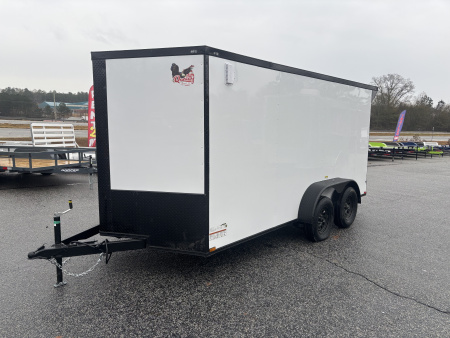 New 2026 QUALITY CARGO 7X14 TANDEM AXLE ENCLOSED TRAILER WITH REAR SPOILER AND BLACKOUT PACKAGE