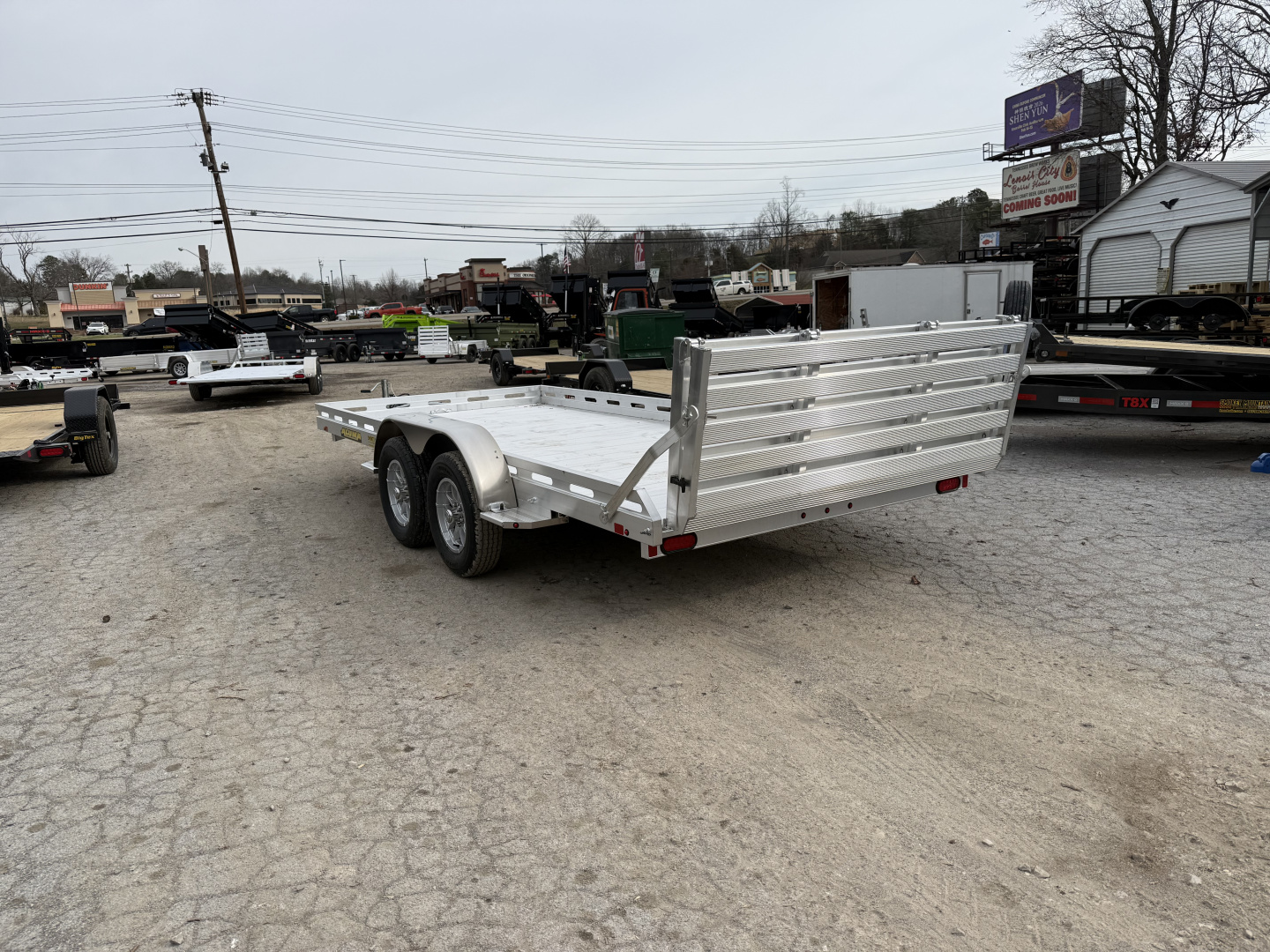 New 2026 Aluma 8016TA-EL--BT-RTD 15'' SILVER EGL WHEELS Utility Trailer