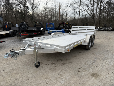 New 2026 Aluma 8016TA-EL--BT-RTD 15'' SILVER EGL WHEELS Utility Trailer