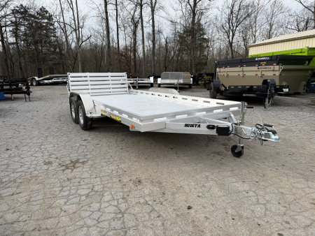 New 2026 Aluma 8016TA-EL--BT-RTD 15'' SILVER EGL WHEELS Utility Trailer