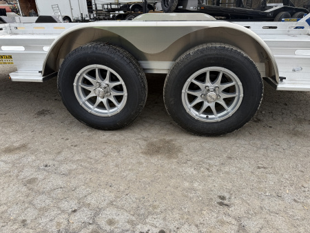 New 2026 Aluma 8016TA-EL--BT-RTD 15'' SILVER EGL WHEELS Utility Trailer