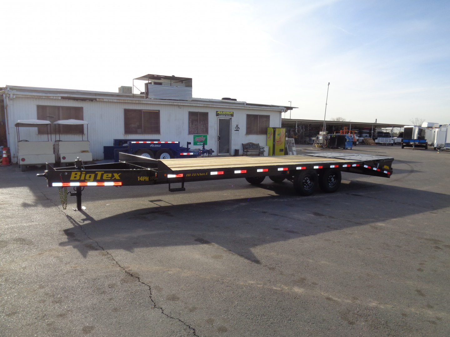 New 2026 Big Tex Trailers * 14PH-20+5MR * 25ft Single Wheel Tandem Axle Pintle Flatbed Trailer w/ Mega Ramps