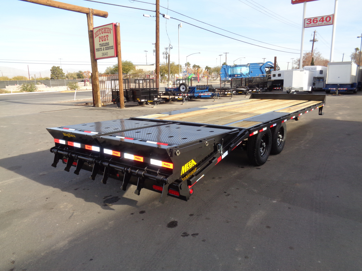 New 2026 Big Tex Trailers * 14PH-20+5MR * 25ft Single Wheel Tandem Axle Pintle Flatbed Trailer w/ Mega Ramps