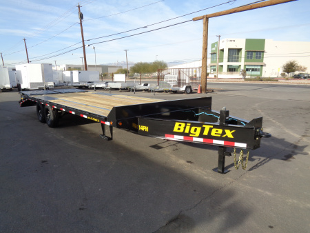 New 2026 Big Tex Trailers * 14PH-20+5MR * 25ft Single Wheel Tandem Axle Pintle Flatbed Trailer w/ Mega Ramps