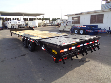 New 2026 Big Tex Trailers * 14PH-20+5MR * 25ft Single Wheel Tandem Axle Pintle Flatbed Trailer w/ Mega Ramps