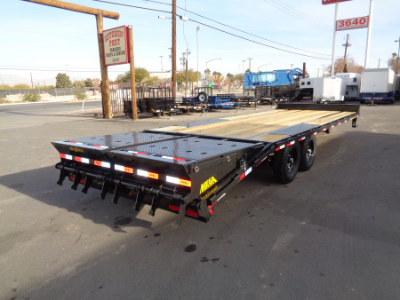 New 2026 Big Tex Trailers * 14PH-20+5MR * 25ft Single Wheel Tandem Axle Pintle Flatbed Trailer w/ Mega Ramps