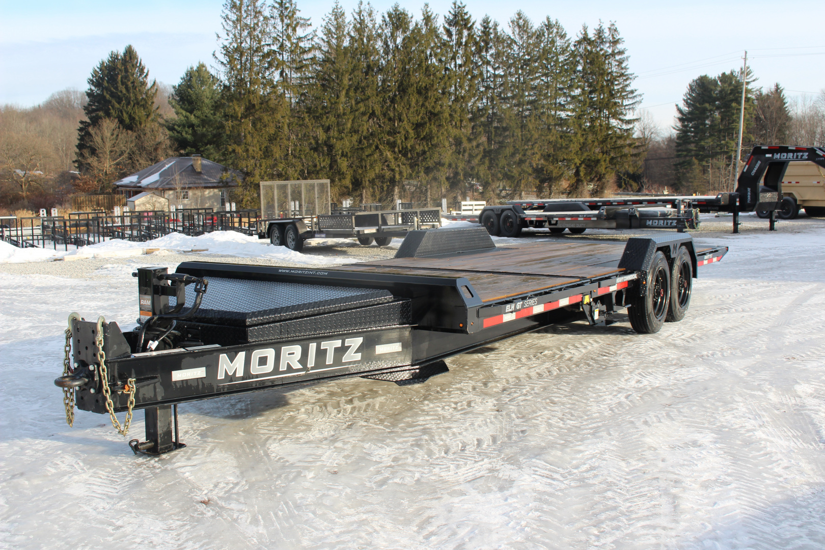 Used 2025 Moritz 7' x 16' + 4' Low Pro - Gravity Tilt - Tilt Trailer - 22900# GVW