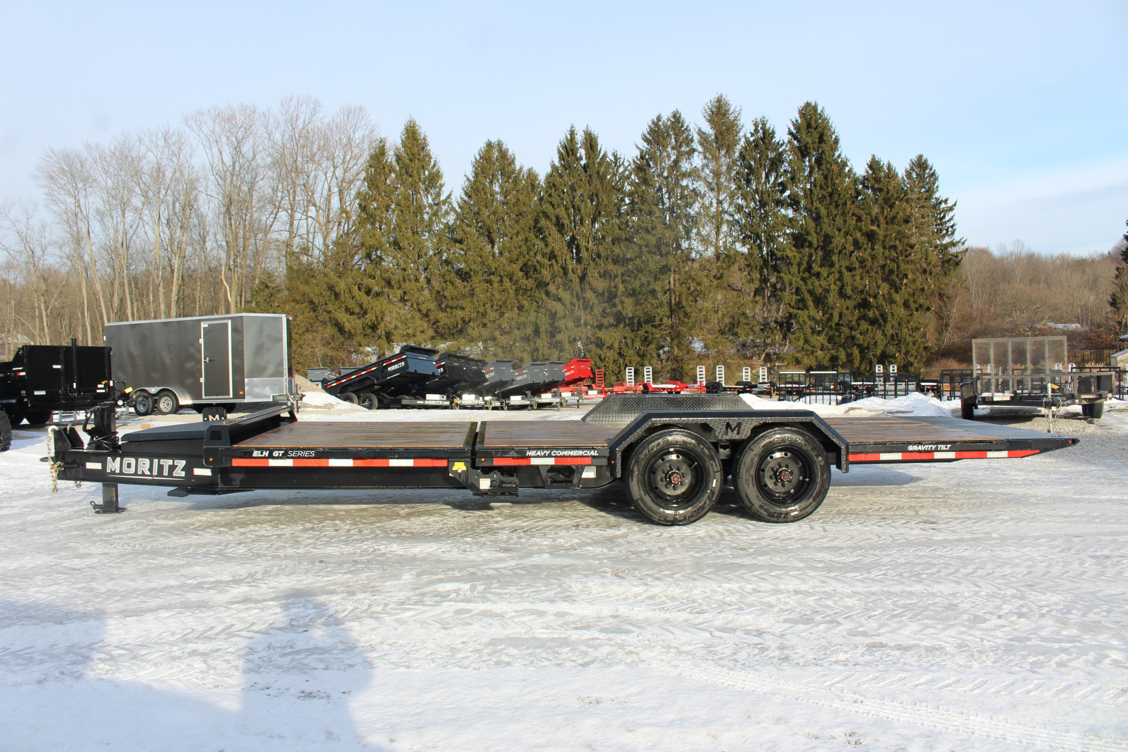 Used 2025 Moritz 7' x 16' + 4' Low Pro - Gravity Tilt - Tilt Trailer - 22900# GVW