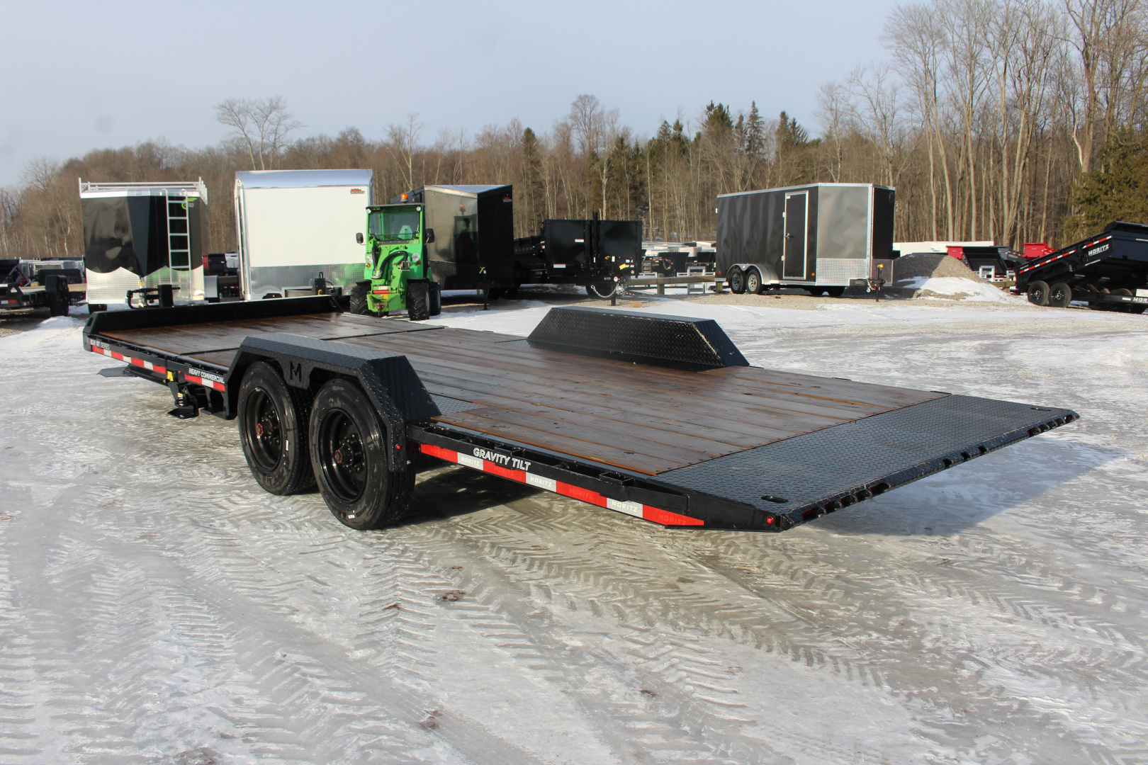 Used 2025 Moritz 7' x 16' + 4' Low Pro - Gravity Tilt - Tilt Trailer - 22900# GVW