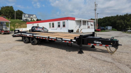 New 2026 CAM 20+5 HD "BEAST" Deckover Tagalong w/ Air Brakes & Wood Filled Bi-Directional SPRING Assist Ramps