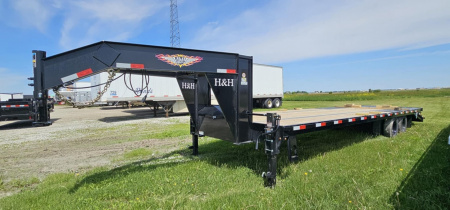 New 2025 H&H Trailers 102 x 30 25+5 22.5k Gooseneck Deckover Equipment Trailer