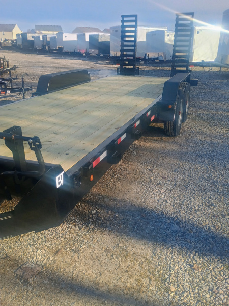 New 2026 Behnke CBCT2220E-S10K Equipment Trailer 83X22 TA SKIDLOADER BEAVERTAIL W/FLIP-UP RAMPS (GVW:20000) BLACK