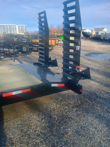 New 2026 Behnke CBCT2220E-S10K Equipment Trailer 83X22 TA SKIDLOADER BEAVERTAIL W/FLIP-UP RAMPS (GVW:20000) BLACK