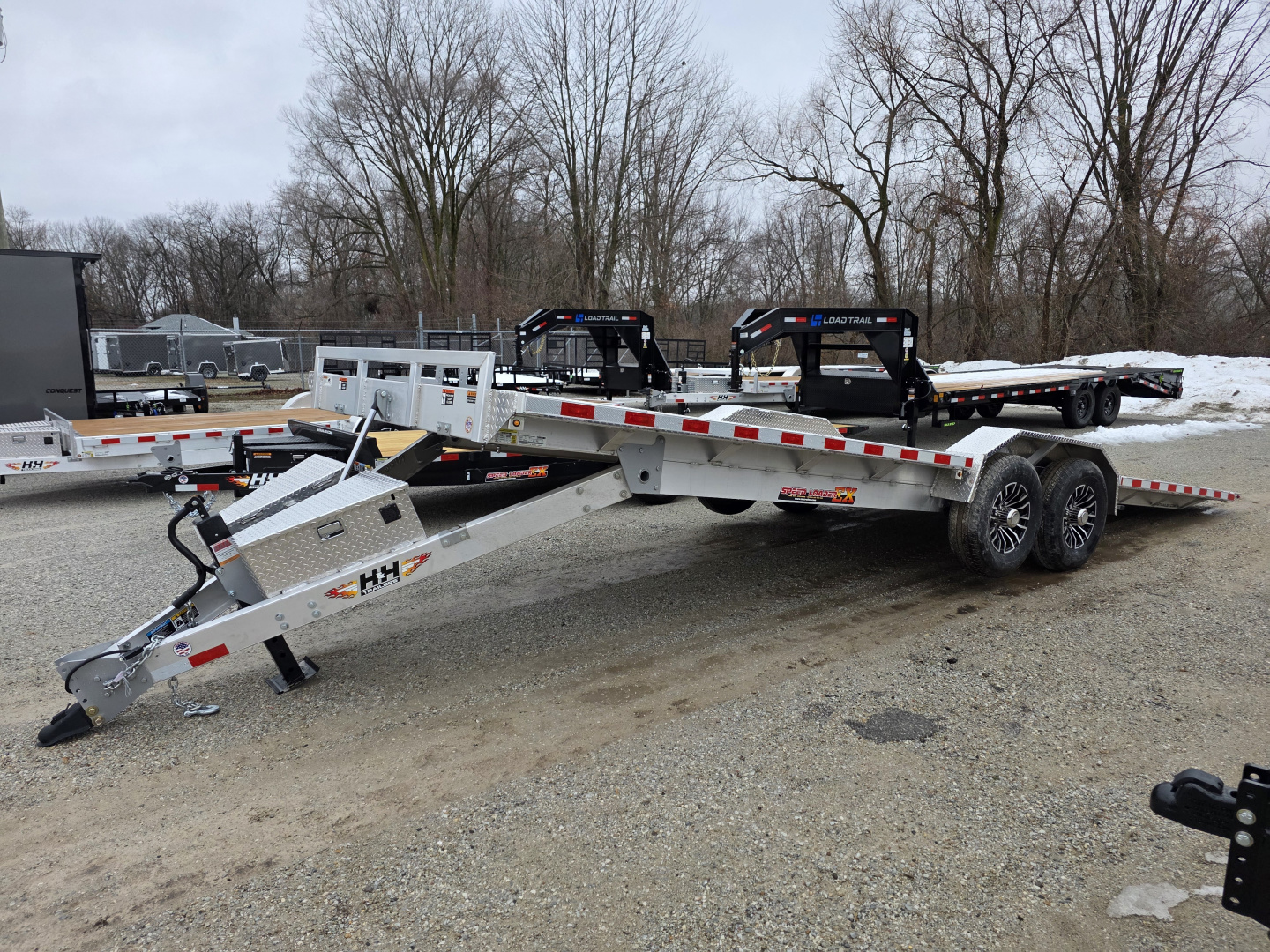 New 2026 H&H Trailers 102X24 ALUMINUM 14K FULL TILT CAR HAULER SXS UTV H AND H 102 X 24 Car Hauler