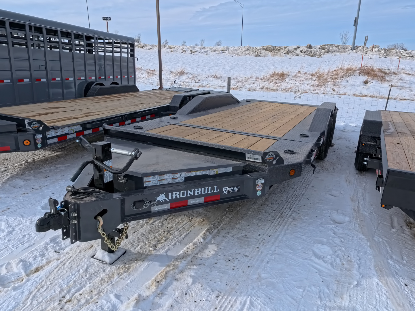 New 2026 Iron Bull 102 x 20 (16 + 4 ) TWB Tilt Bed with 14,000 lb. GVWR - Gray