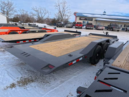 New 2026 Iron Bull 102 x 20 (16 + 4 ) TWB Tilt Bed with 14,000 lb. GVWR - Gray