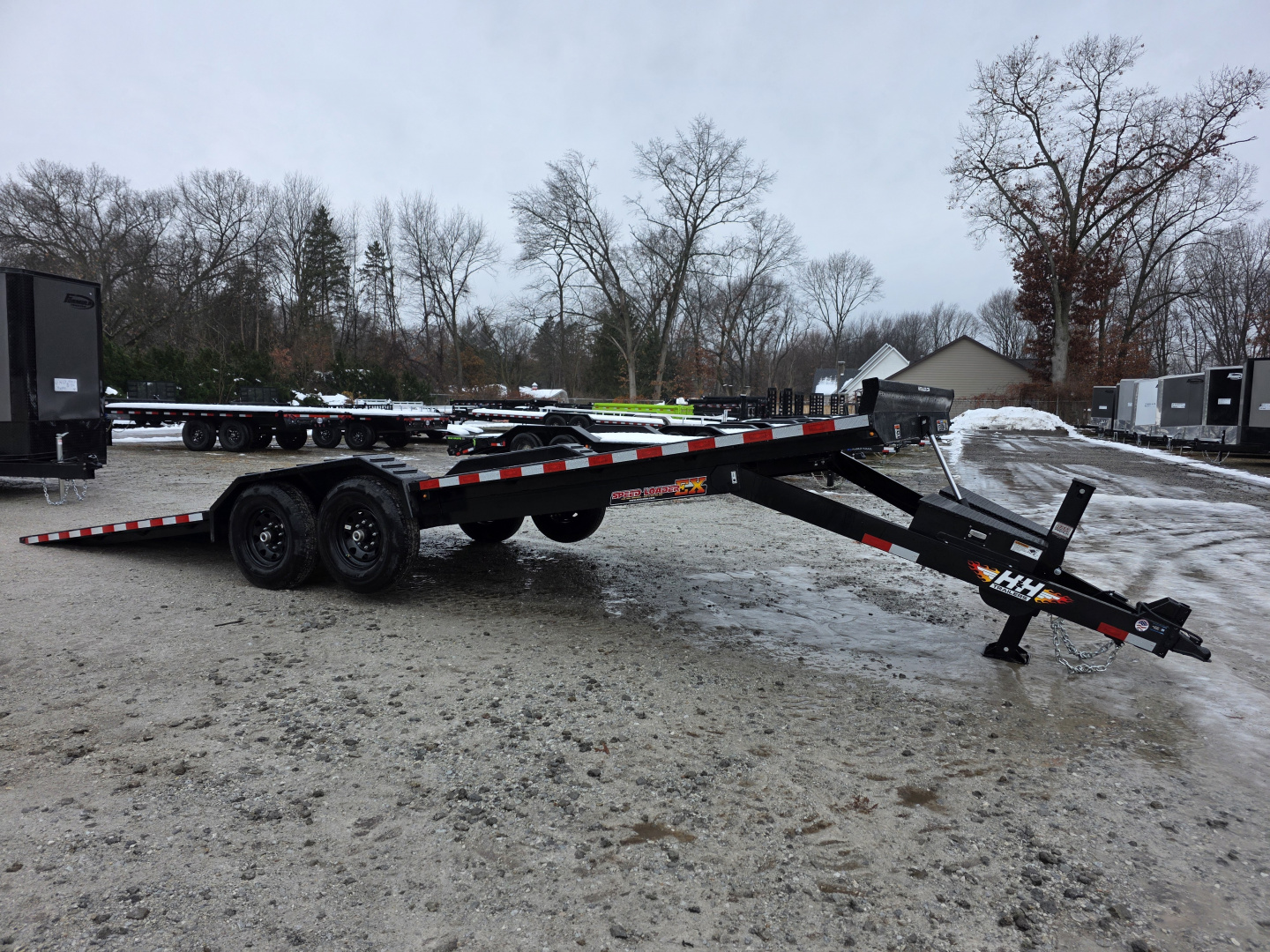 New 2026 H&H TRAILERS 102" x 24' 14K FULL ELECTRIC Tilt Equipment Trailer CAR SXS UTV TRUCK HYDRAULIC JACK