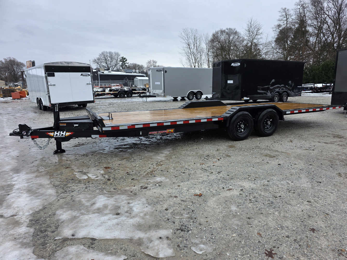 New 2026 H&H TRAILERS 102" x 24' 14K FULL ELECTRIC Tilt Equipment Trailer CAR SXS UTV TRUCK HYDRAULIC JACK