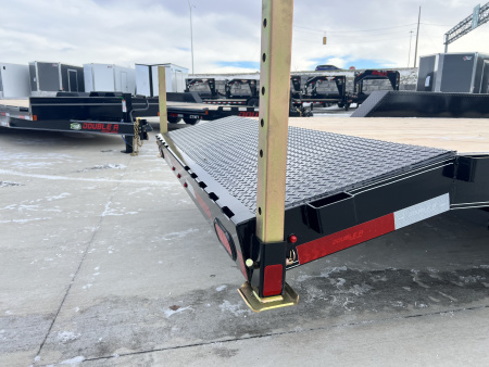 New NEW 2026 Double A 22’ flatbed Equipment Trailer 2-7000 lb axles=14K, dovetail, Slide In Ramps