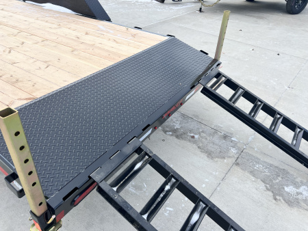 New NEW 2026 Double A 22’ flatbed Equipment Trailer 2-7000 lb axles=14K, dovetail, Slide In Ramps