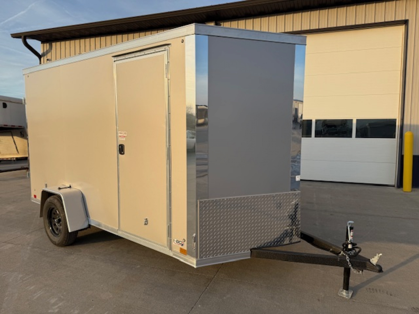 New 2026 Cross Silver 6'x12' 3k Alpha Flat Top V-Nose Enclosed Cargo Trailer