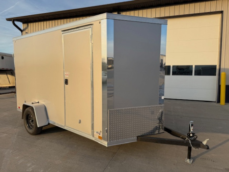 New 2026 Cross Silver 6'x12' 3k Alpha Flat Top V-Nose Enclosed Cargo Trailer