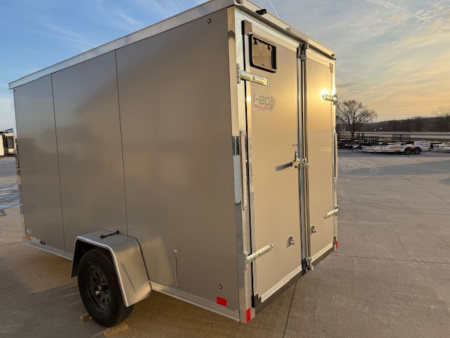 New 2026 Cross Silver 6'x12' 3k Alpha Flat Top V-Nose Enclosed Cargo Trailer