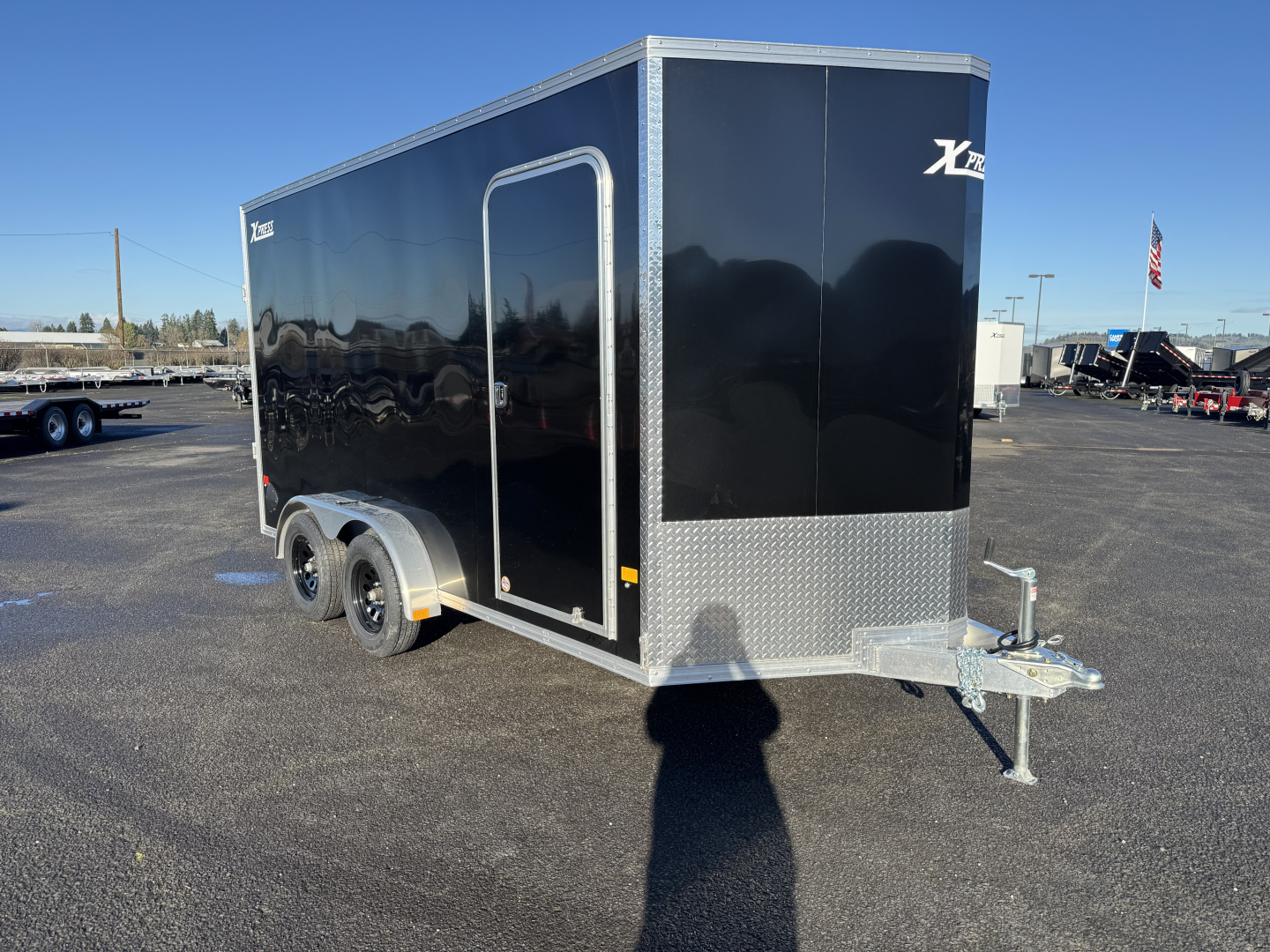 New 2026 ALCOM XPRESS ALUMINUM 7.4X14 Enclosed Trailer 7K GVWR w/ Torsion Axle
