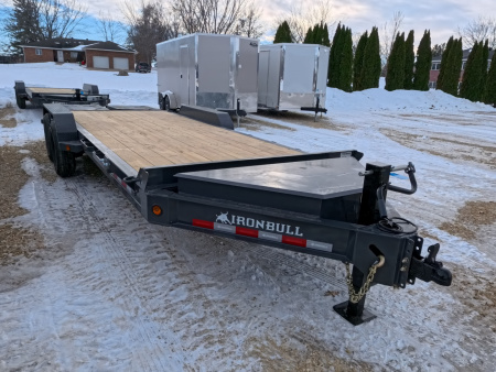New 2026 Iron Bull 83x20 (17+3) EWB Equipment Trailer, 14,000lb GVWR, Gray