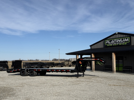 New 2026 RawMaxx FDX 102X30 12K HYD. DISC BRAKE/ MAXX RAMPS/ 14PLY TIRES 24K GVWR GOOSENECK Flatbed Trailer