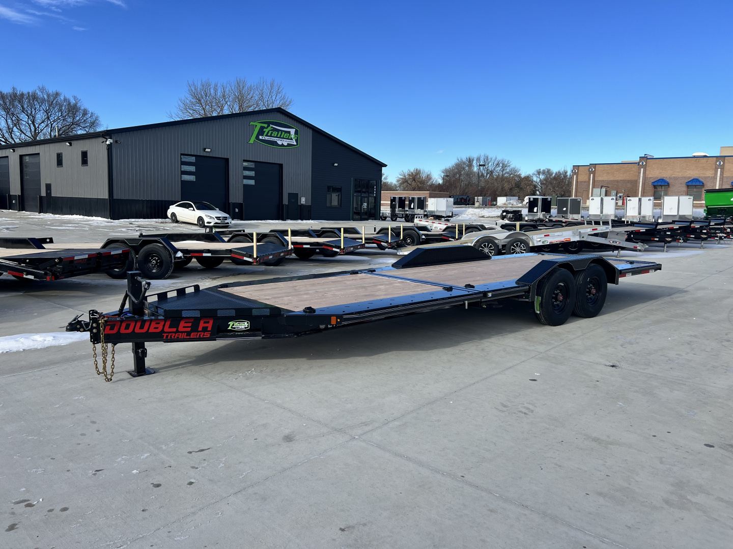 New 2026 Double A 24 ft=16 ft Tilt + 8 ft flat Gravity Tilt HEAVY DUTY 16K Trailer Drive OVER Fenders, EXTRA Wide