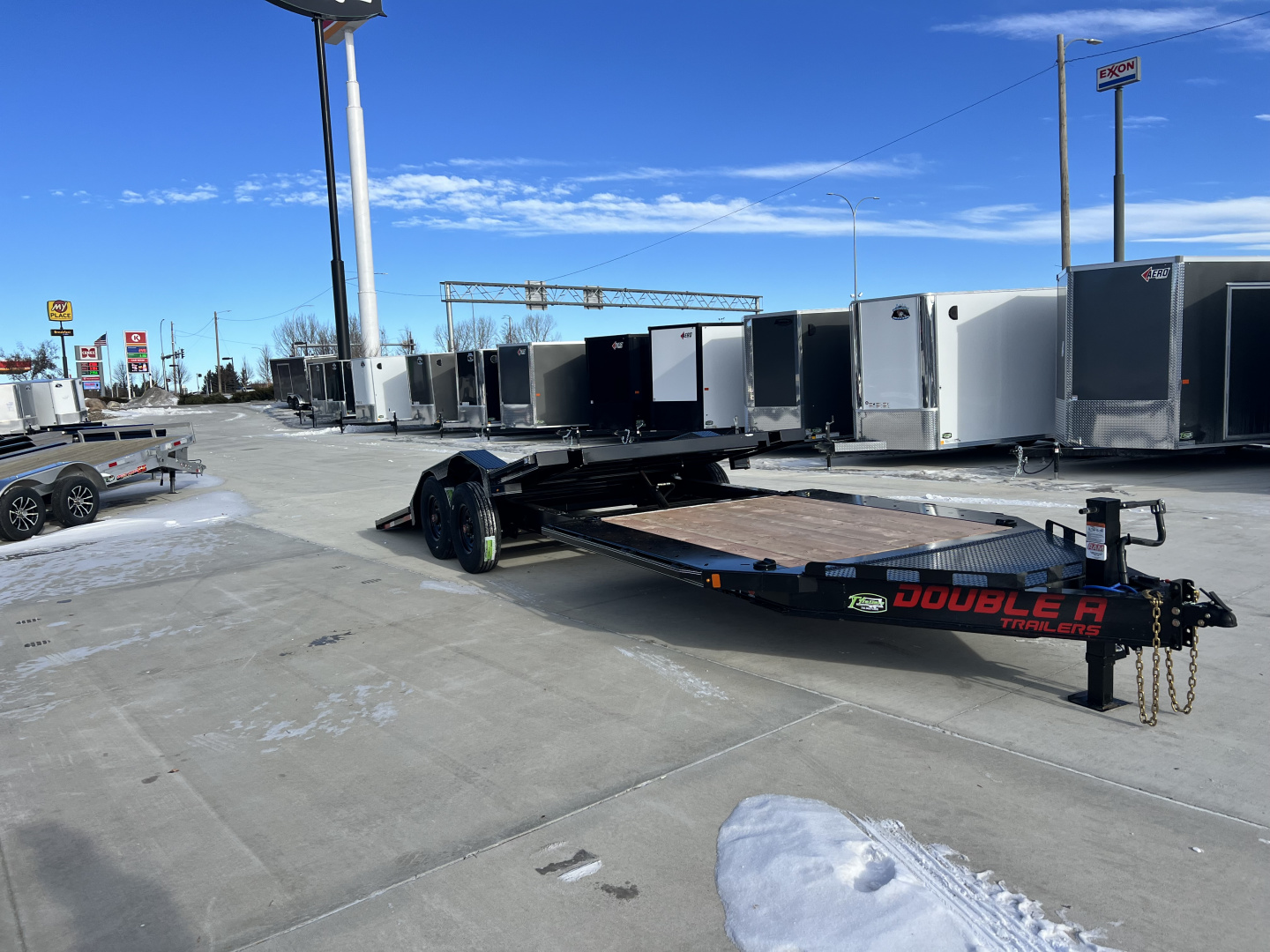 New 2026 Double A 24 ft=16 ft Tilt + 8 ft flat Gravity Tilt HEAVY DUTY 16K Trailer Drive OVER Fenders, EXTRA Wide