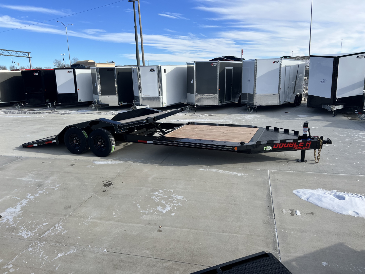 New 2026 Double A 24 ft=16 ft Tilt + 8 ft flat Gravity Tilt HEAVY DUTY 16K Trailer Drive OVER Fenders, EXTRA Wide