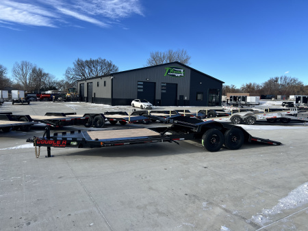 New 2026 Double A 24 ft=16 ft Tilt + 8 ft flat Gravity Tilt HEAVY DUTY 16K Trailer Drive OVER Fenders, EXTRA Wide