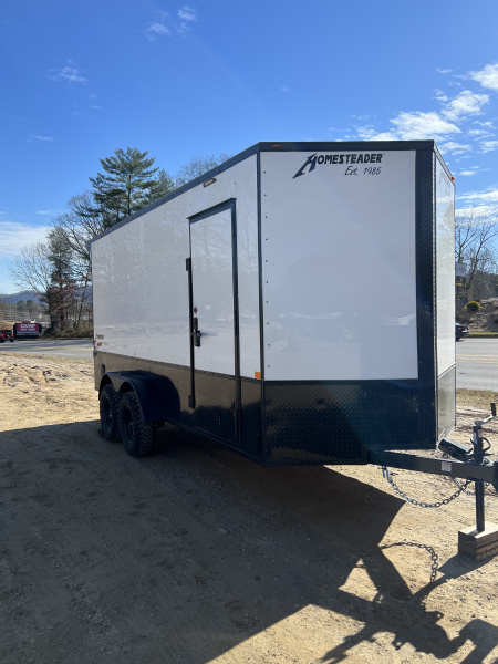 New 2026 Homesteader Trailer 716IT Cargo / Enclosed Trailer / 7' WIDE X 16' LONG / OHV PKG / OVERLAND PKG / .080 POLYCORE WHITE WITH BLACKOUT PKG