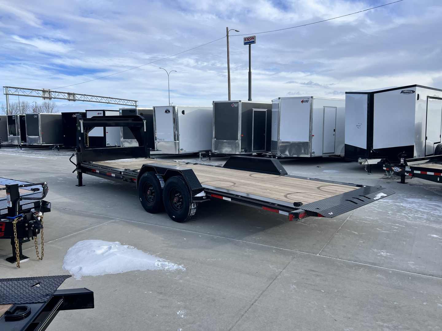 New 2026 Double A GOOSENECK 24 ft=16 ft Tilt + 8 ft flat Gravity Tilt HEAVY DUTY 16K Trailer