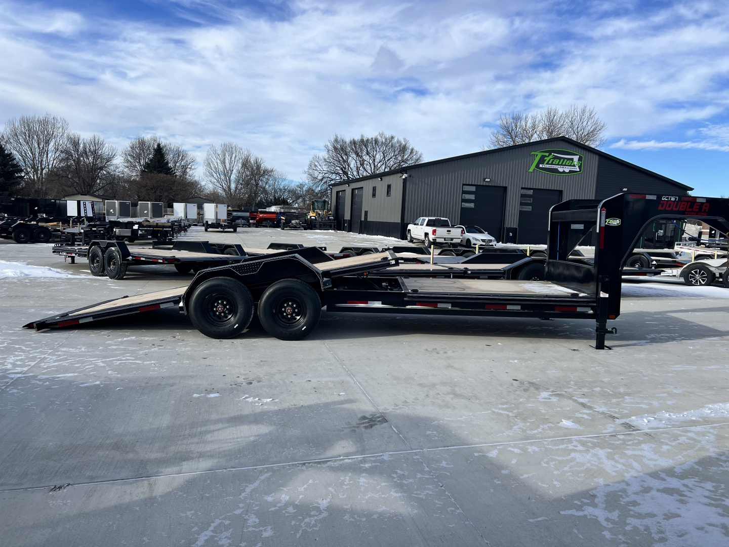 New 2026 Double A GOOSENECK 24 ft=16 ft Tilt + 8 ft flat Gravity Tilt HEAVY DUTY 16K Trailer