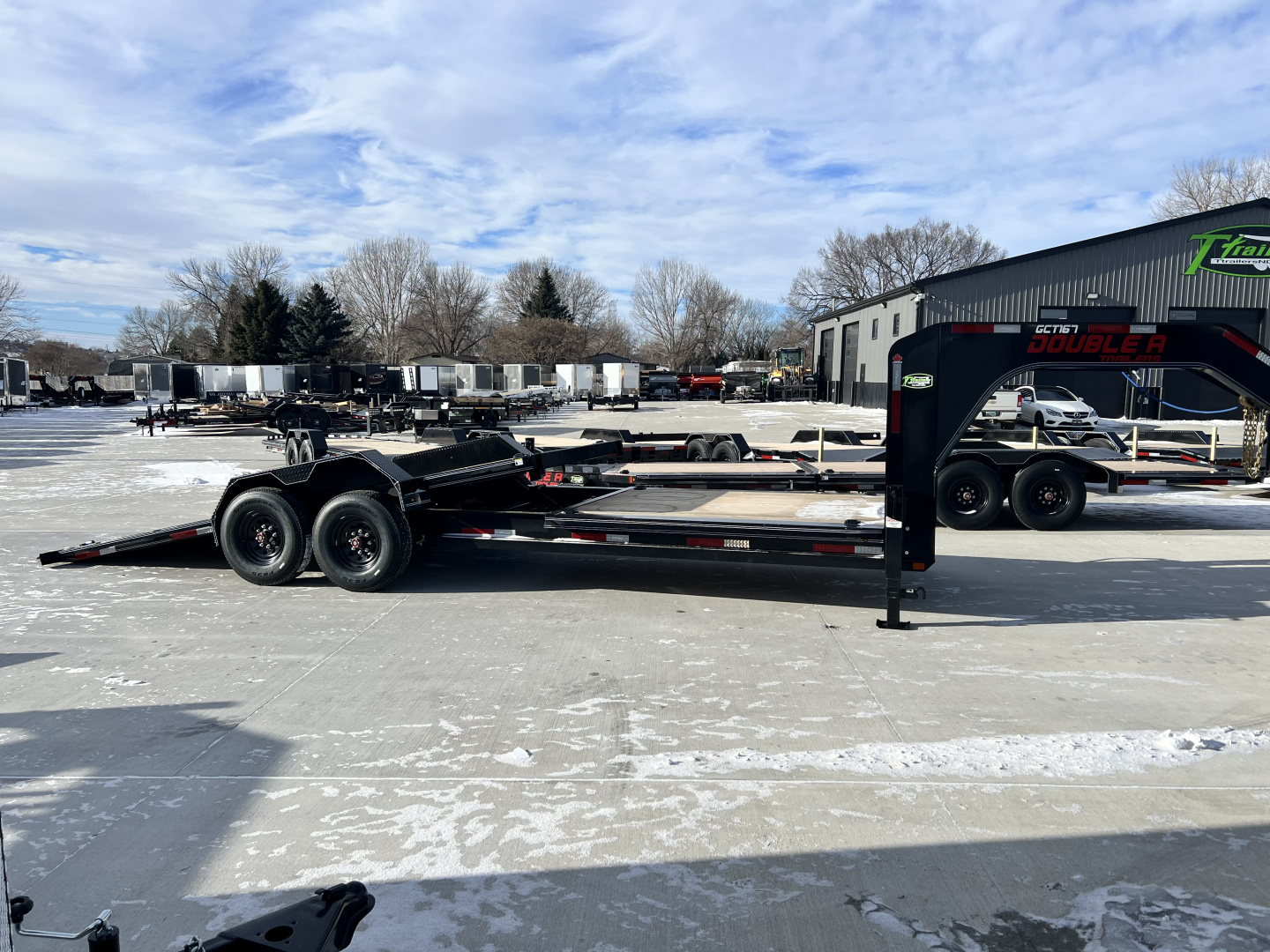 New 2026 Double A GOOSENECK 24 ft=16 ft Tilt + 8 ft flat Gravity Tilt HEAVY DUTY 16K Trailer
