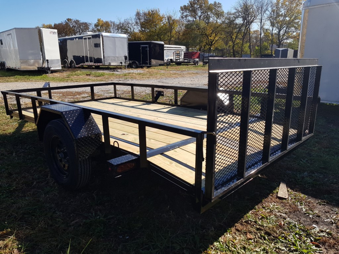 New 2026 MEB 77x12 Angle Frame Utility Trailer w Dovetail and Gate