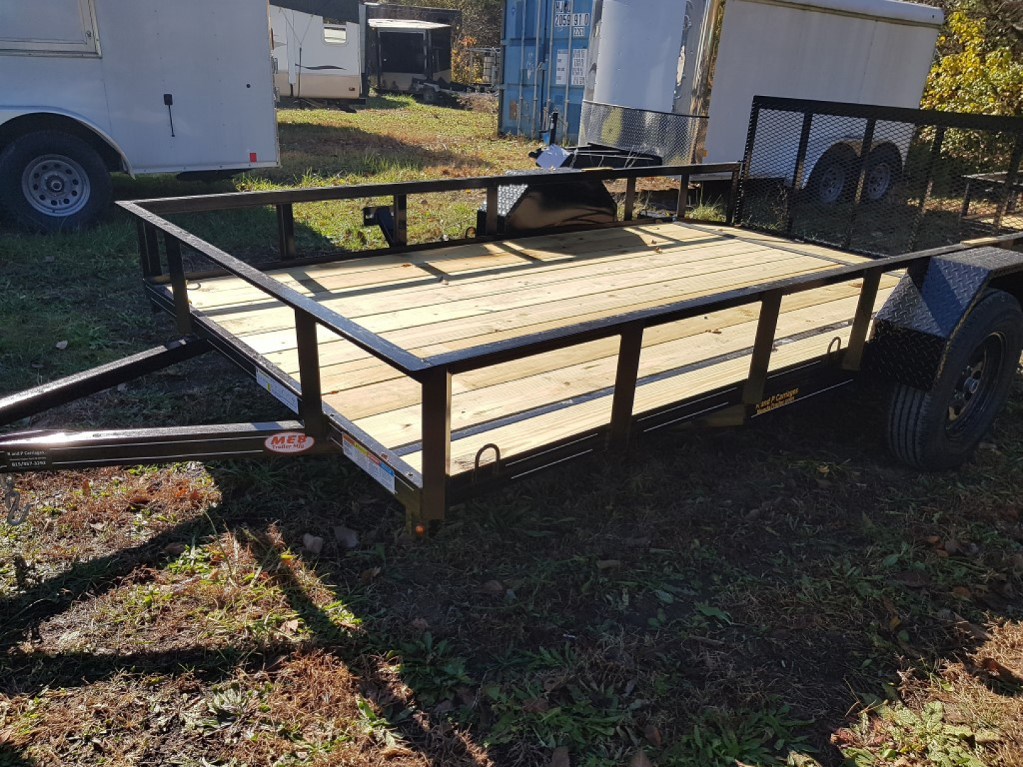 New 2026 MEB 77x12 Angle Frame Utility Trailer w Dovetail and Gate